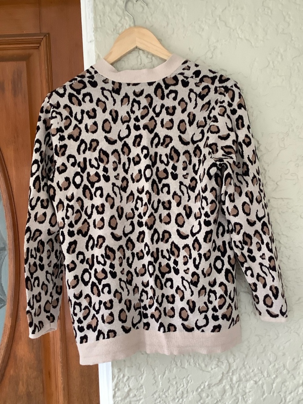 croft & barrow Beige and Brown Leopard Print Open Cardigan - Picture 4 of 4